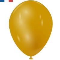Ballon latex francais 30cm dore metallique