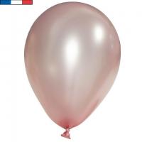 Ballon latex francais 30cm rose gold metallique