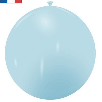 Ballon 40/50cm opaque bleu pastel en latex naturel (x1) REF/52268 Fabriqué en France
