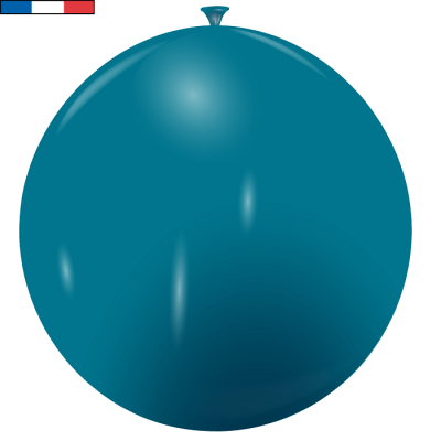 Ballon 40/50cm opaque bleu turquoise en latex naturel (x1) REF/20434 Fabriqué en France