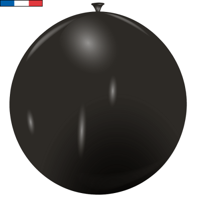 Ballon 40/50cm opaque noir en latex naturel (x1) REF/11630 Fabriqué en France