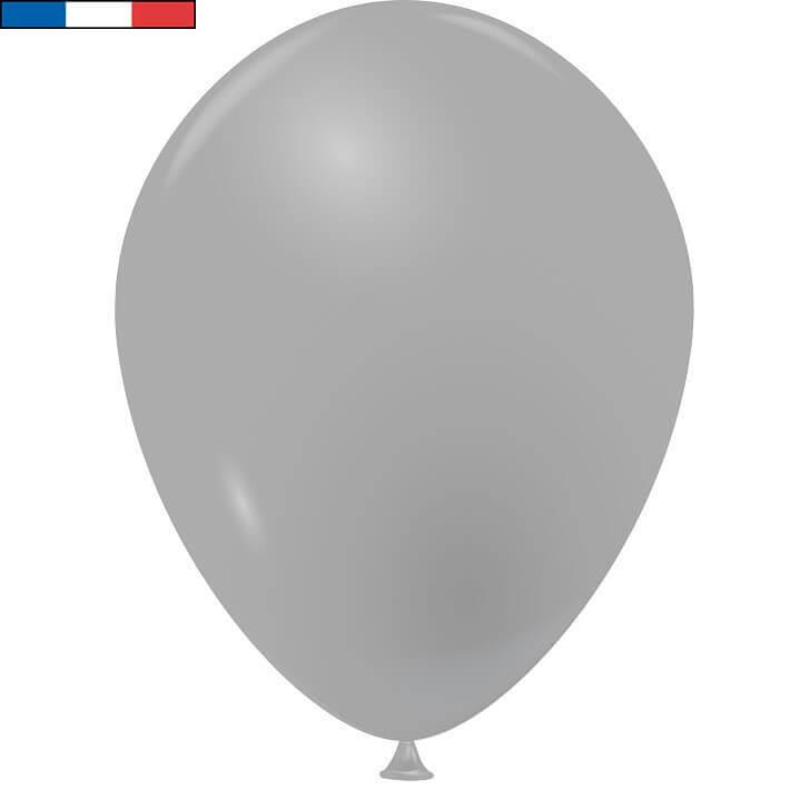 Ballon latex naturel francais 25cm gris