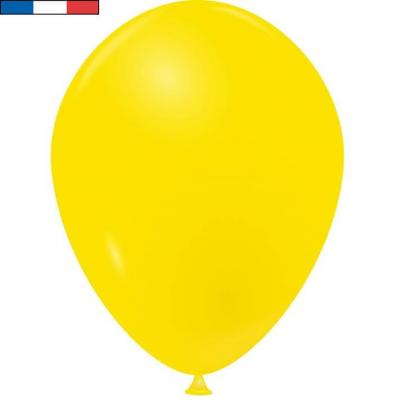 Ballon latex naturel opaque français jaune (x50) REF/32260