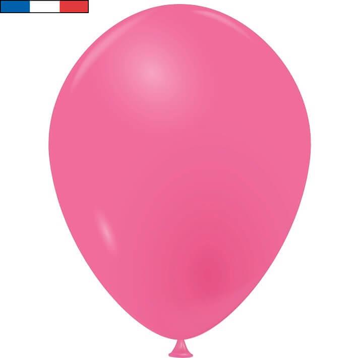 Ballon latex naturel francais 25cm rose bonbon fuchsia