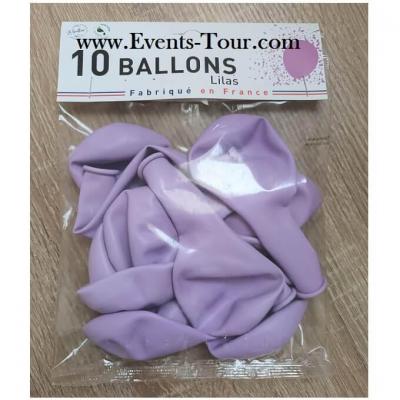 Ballon en latex naturel francais parme lilas x10