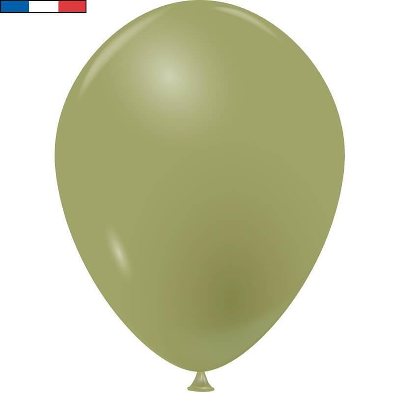 Ballon latex naturel opaque 25cm fabrication france vert olive