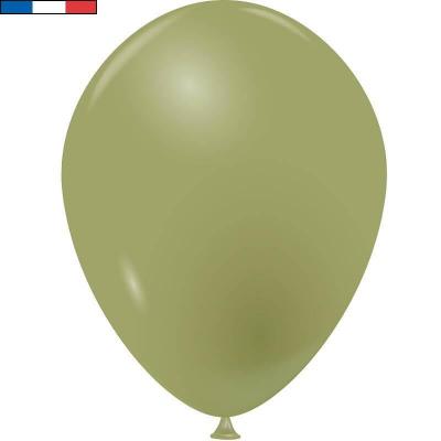 10 Ballons opaques en latex de fabrication française vert Olive 25cm REF/52985