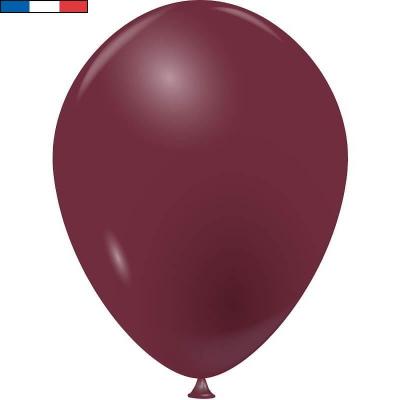 Ballon en latex naturel opaque bordeaux de 15 cm (x100) REF/19384 Fabrication France