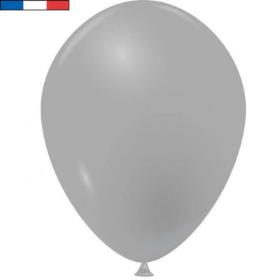 Ballon en latex naturel opaque gris de 15 cm (x100) REF/39207 Fabrication France