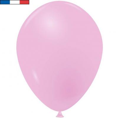 Ballon en latex naturel opaque rose pastel de 15 cm (x100) REF/51902 Fabrication France