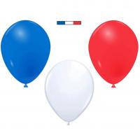 Ballon latex opaque tricolore france france bleu blanc et rouge 25cm