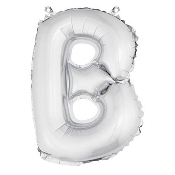 Ballon lettre b metallique argent