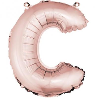 Ballon lettre C rose gold en aluminium de 36cm (x1) REF/BA3005