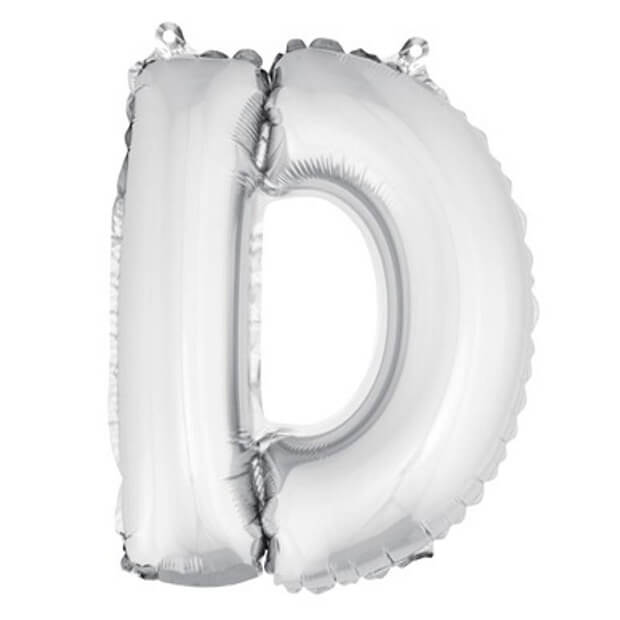 Ballon lettre d metallique argent