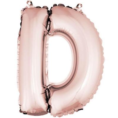 Ballon lettre D rose gold en aluminium de 36cm (x1) REF/BA3005