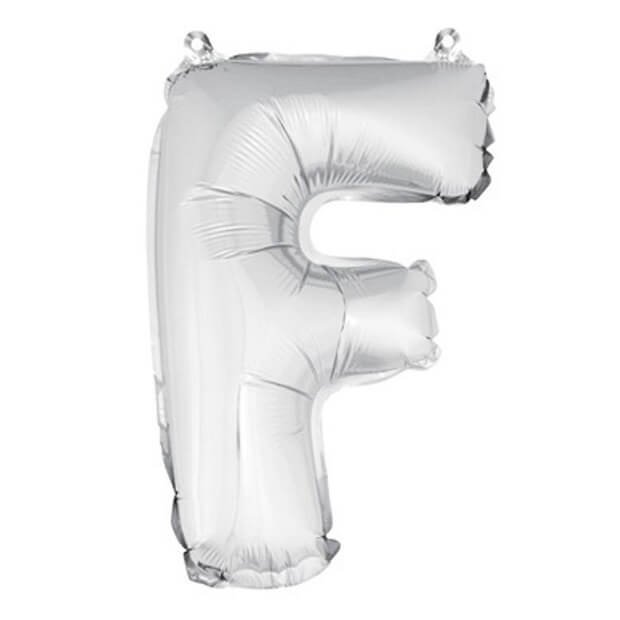 Ballon lettre f metallique argent