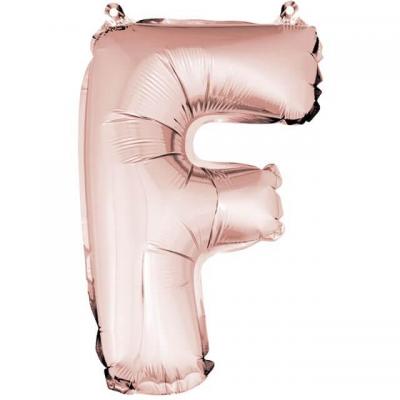 Ballon lettre f rose gold en aluminium 36cm