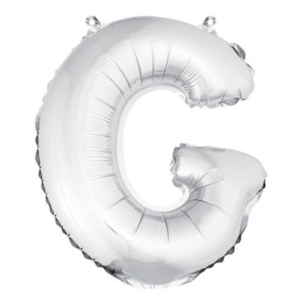 Ballon lettre g metallique argent