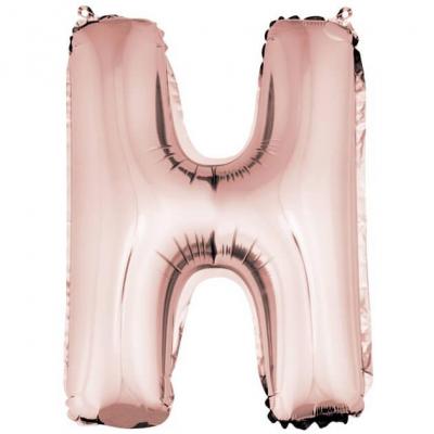 Ballon lettre h rose gold en aluminium 36cm