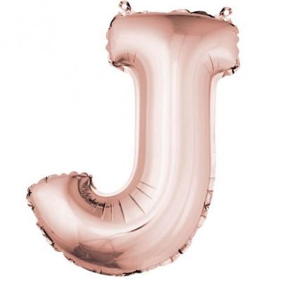 Ballon lettre j rose gold en aluminium 36cm