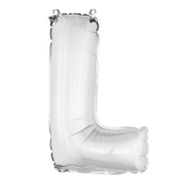 Ballon lettre l metallique argent