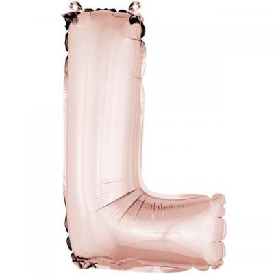 Ballon lettre l rose gold en aluminium 36cm