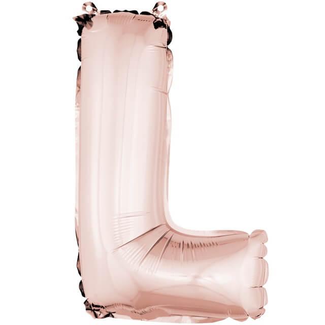 Ballon lettre l rose gold en aluminium 36cm