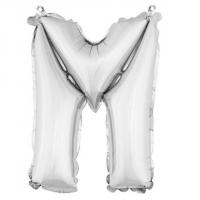 Ballon lettre m metallique argent