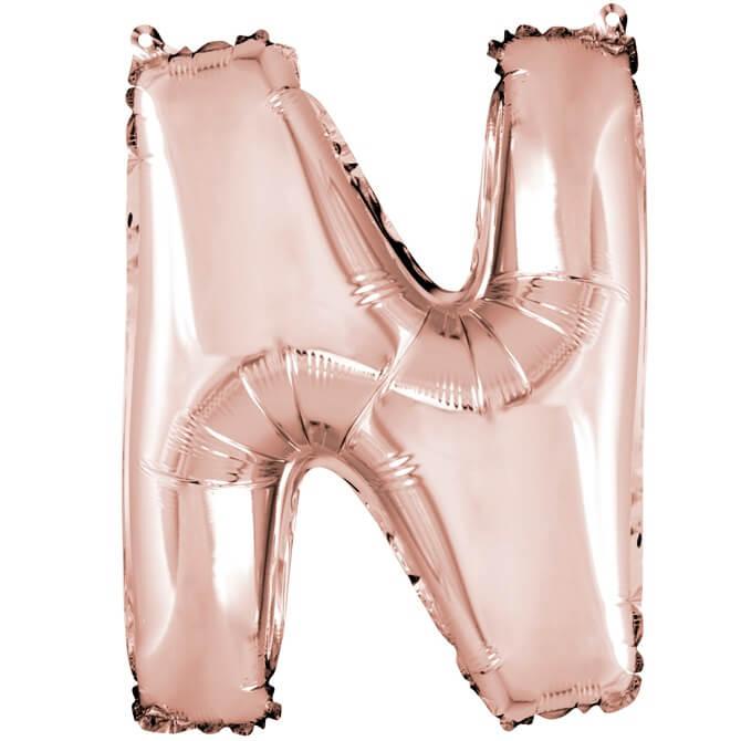 Ballon lettre n rose gold en aluminium 36cm