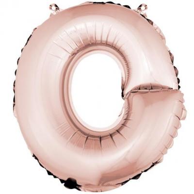 Ballon lettre o rose gold en aluminium 36cm
