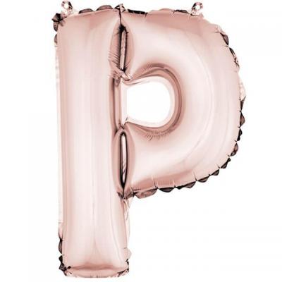 Ballon lettre p rose gold en aluminium 36cm