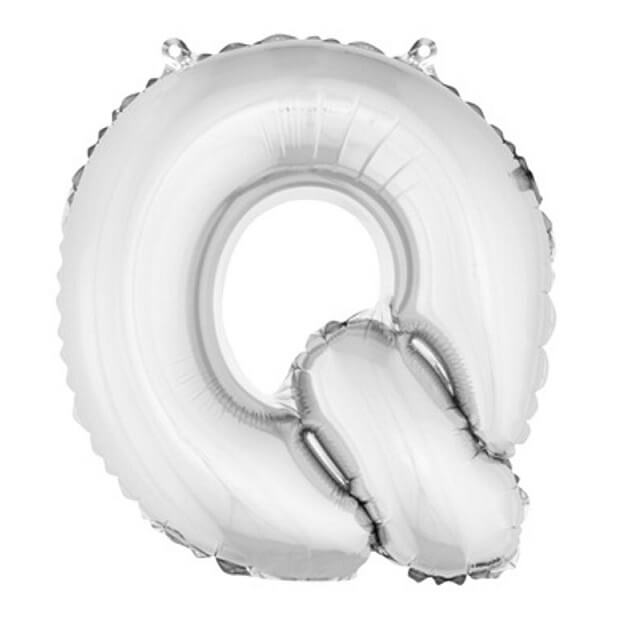 Ballon lettre q metallique argent