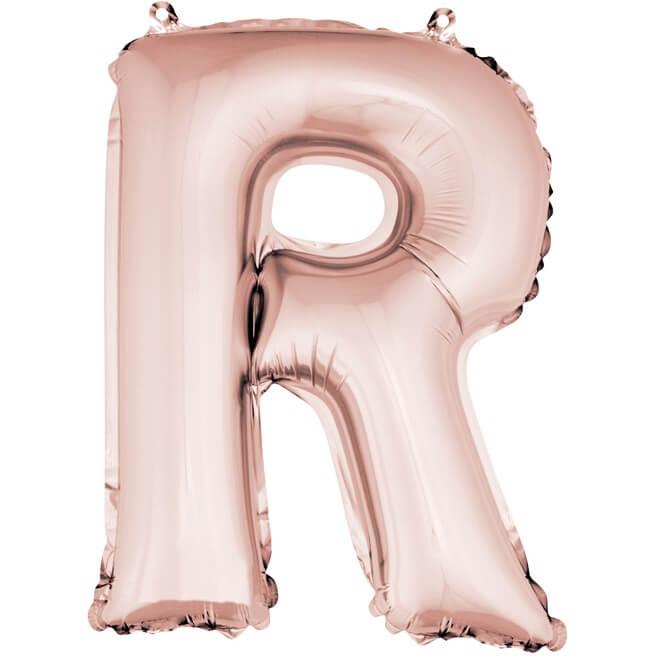 Ballon lettre r rose gold en aluminium 36cm