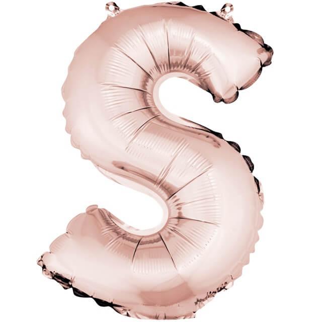 Ballon lettre s rose gold en aluminium 36cm