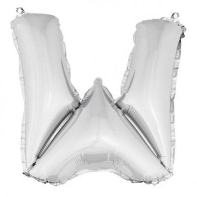 Ballon lettre w metallique argent