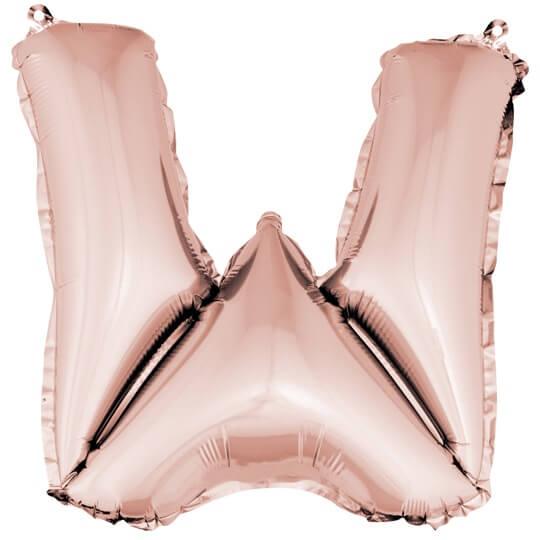 Ballon lettre w rose gold en aluminium 36cm