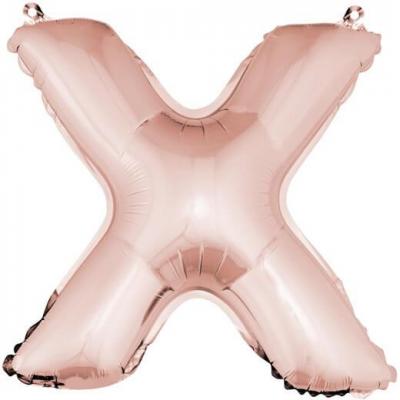 Ballon lettre x rose gold en aluminium 36cm