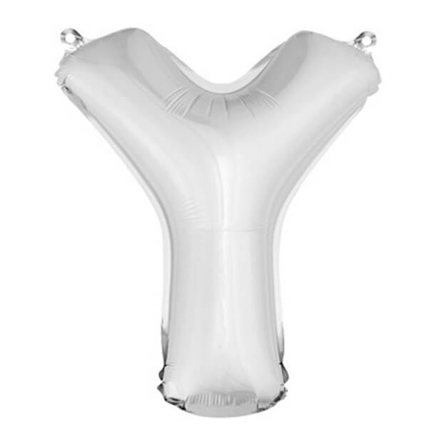 Ballon lettre y metallique argent