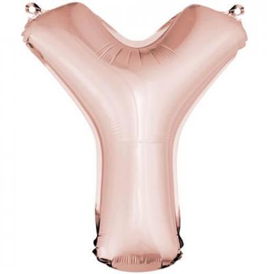 Ballon lettre y rose gold en aluminium 36cm