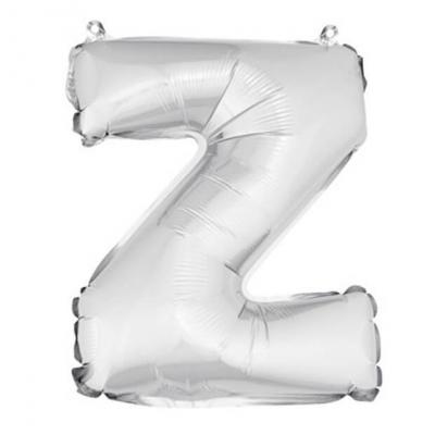 Ballon lettre z metallique argent