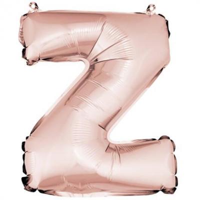 Ballon lettre z rose gold en aluminium 36cm