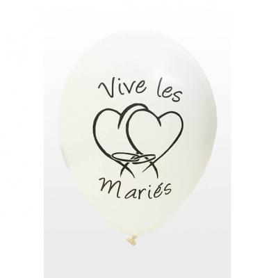 Ballon mariage vive les mariés blanc (x8) REF/BAL225