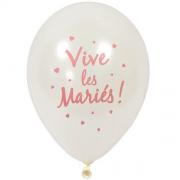 Ballon mariage rose gold et blanc en latex 30cm (x6) REF/BAL212