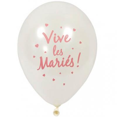 Ballon mariage rose gold et blanc en latex 30cm (x6) REF/BAL212