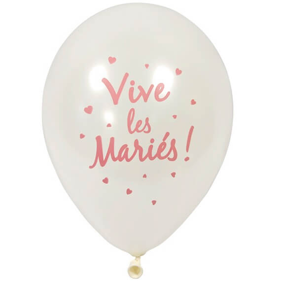 Ballon mariage vive les maries rose gold en latex