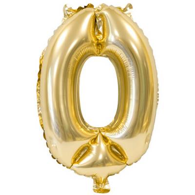 1 Ballon métallique anniversaire chiffre 0 en doré or de 36 cm REF/BALMORC00