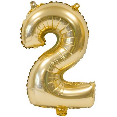 Ballon metallique anniversaire 2 ans or