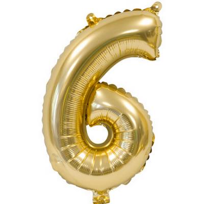 Ballon metallique anniversaire 6 ans or