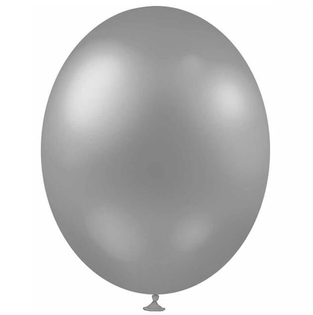 Ballon metallique argent en latex de 30cm