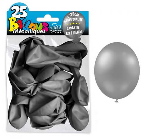 Ballon metallique argent